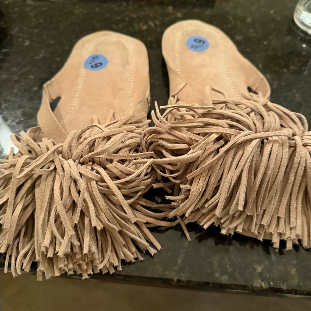 ZARA Fringe Tan Women's Sandals